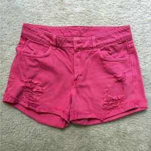 H&M Women's Pink Distressed Shorts